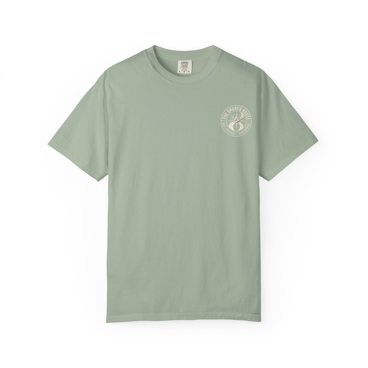 Shared Route Compass T‑Shirt — Vintage Infinity Map Graphic