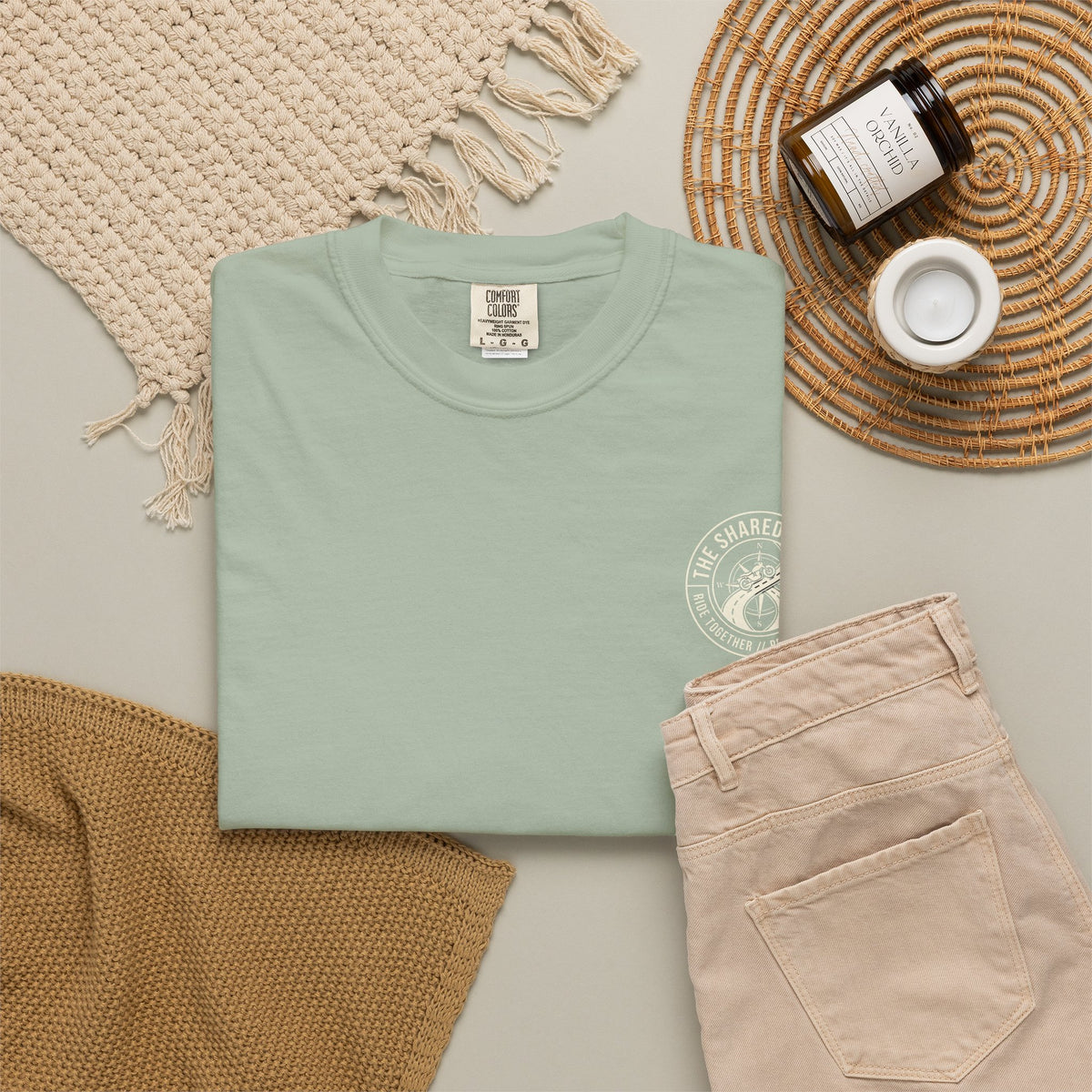 Shared Route Compass T‑Shirt — Vintage Infinity Map Graphic