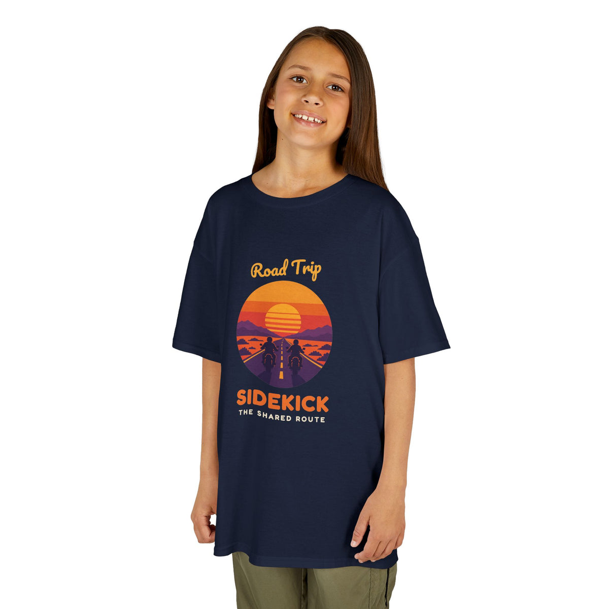 Road Trip Sidekick Youth Tee - Retro Sunset Riders Shirt