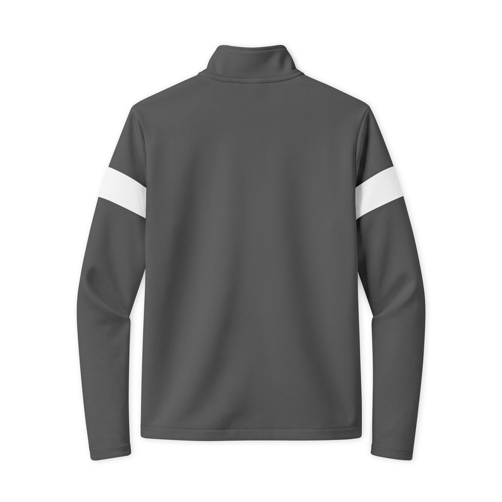 Embroidered Travel Full-Zip Jacket - Lightweight Red Track Jacket with White Sleeve Stripes