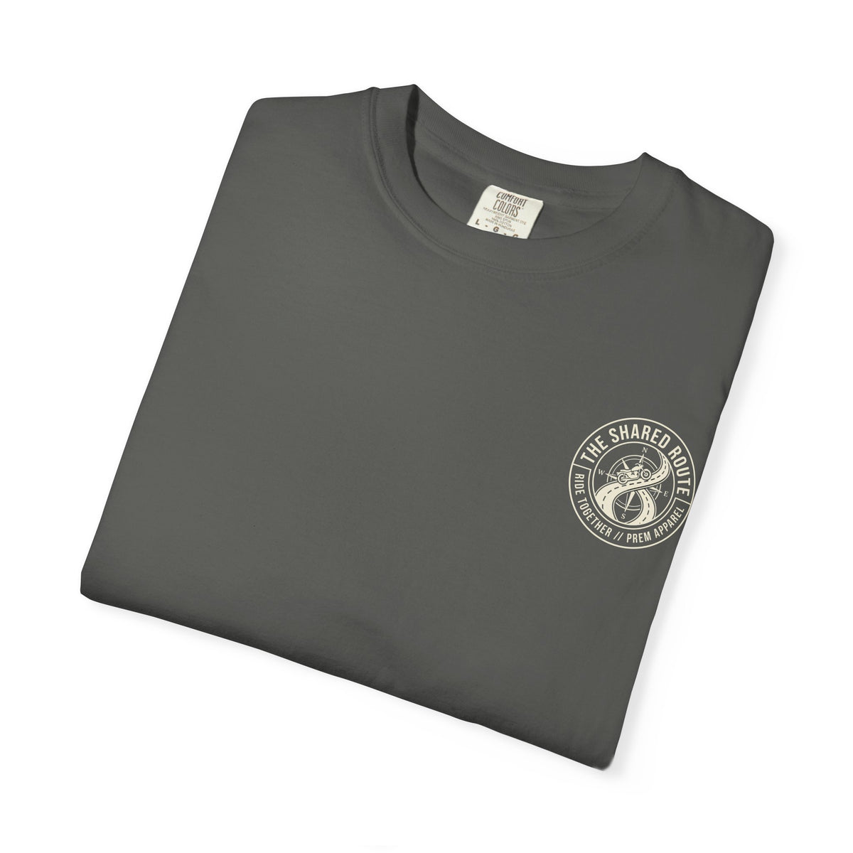 Shared Route Compass T‑Shirt — Vintage Infinity Map Graphic