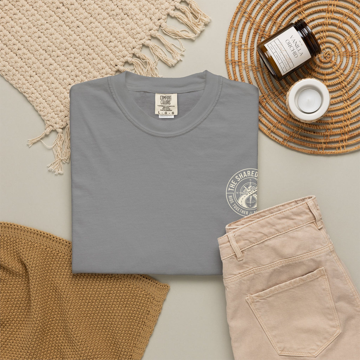 Shared Route Compass T‑Shirt — Vintage Infinity Map Graphic