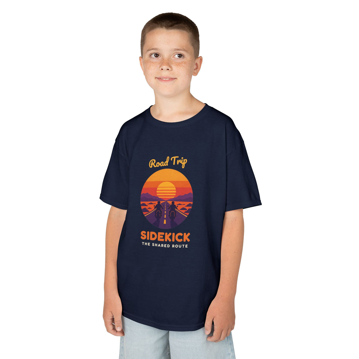 Road Trip Sidekick Youth Tee - Retro Sunset Riders Shirt