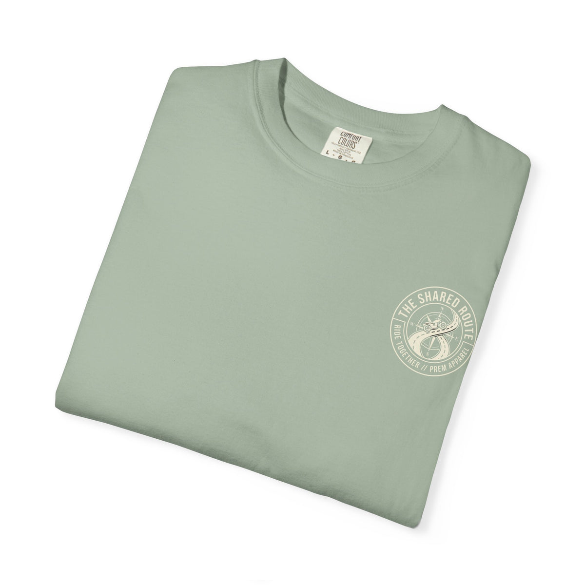 Shared Route Compass T‑Shirt — Vintage Infinity Map Graphic
