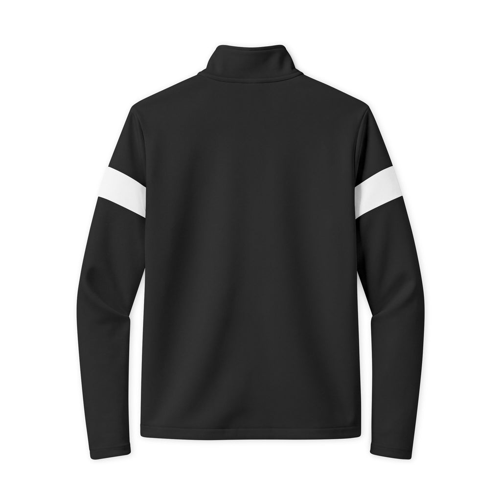 Embroidered Travel Full-Zip Jacket - Lightweight Red Track Jacket with White Sleeve Stripes
