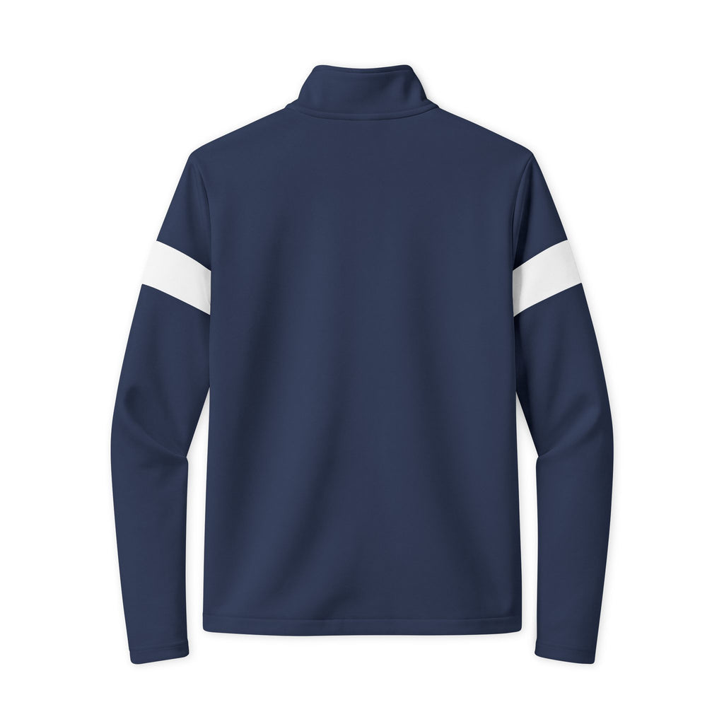 Embroidered Travel Full-Zip Jacket - Lightweight Red Track Jacket with White Sleeve Stripes