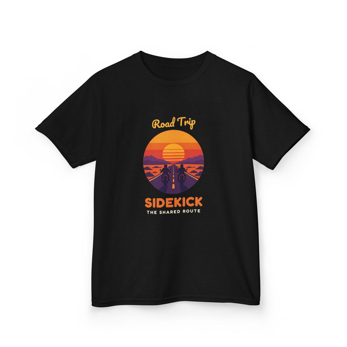 Road Trip Sidekick Youth Tee - Retro Sunset Riders Shirt