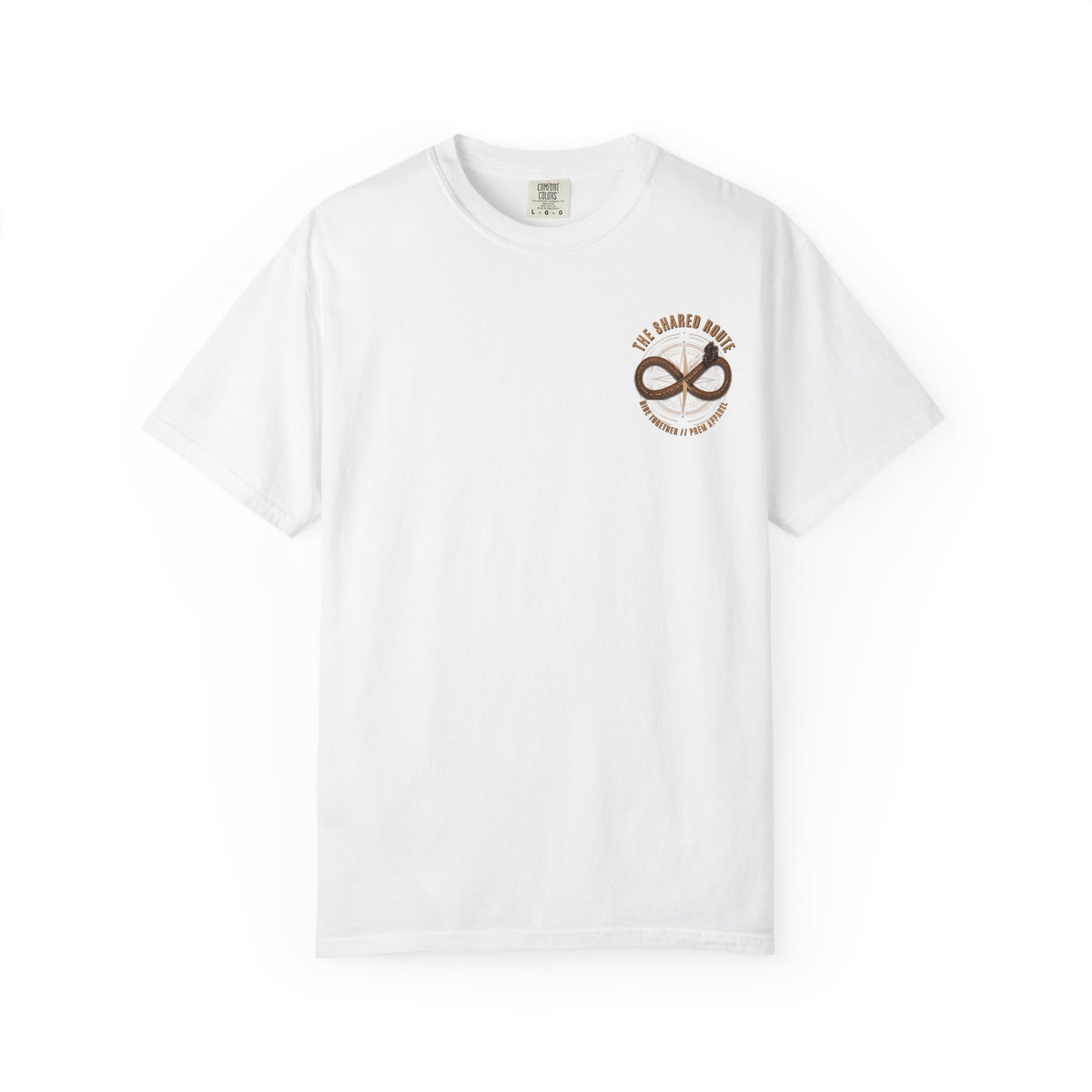Shared Route Compass T‑Shirt — Vintage Infinity Map Graphic
