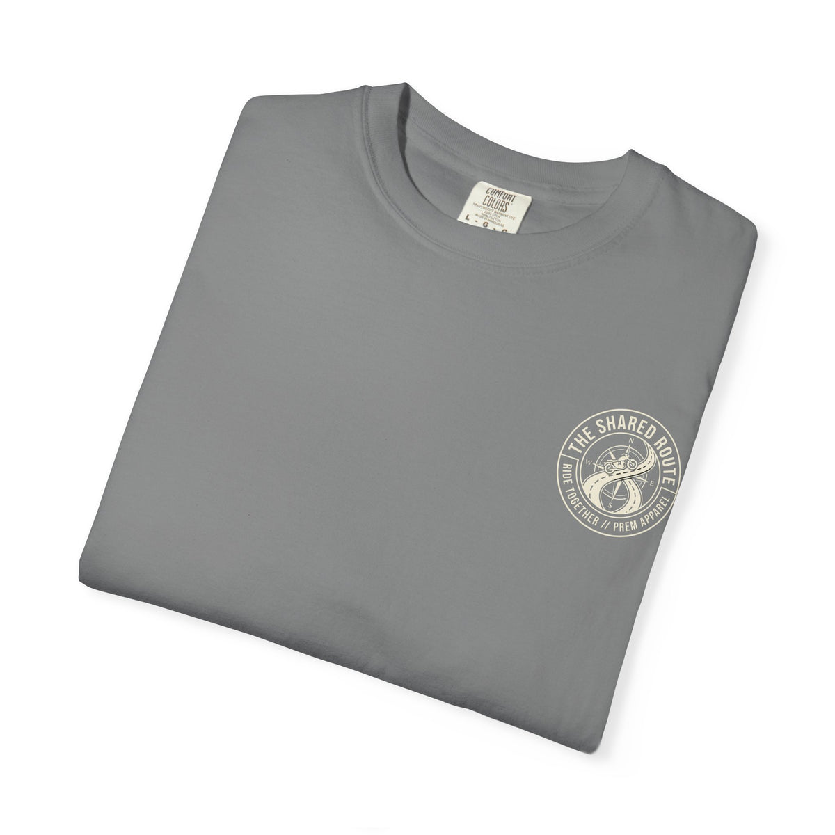 Shared Route Compass T‑Shirt — Vintage Infinity Map Graphic