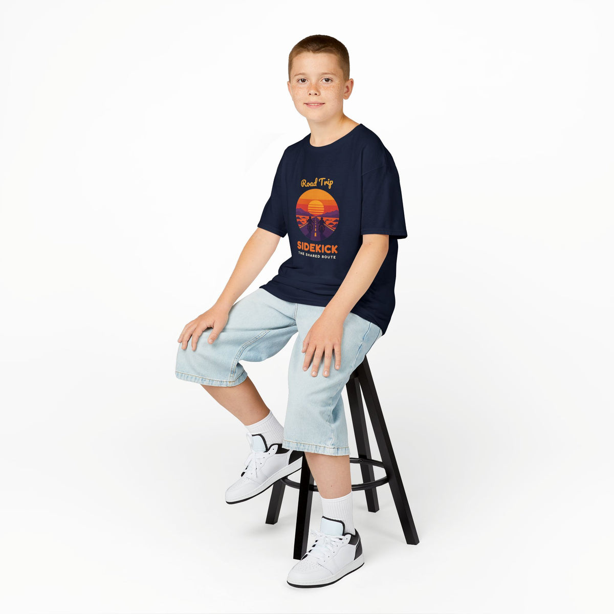 Road Trip Sidekick Youth Tee - Retro Sunset Riders Shirt