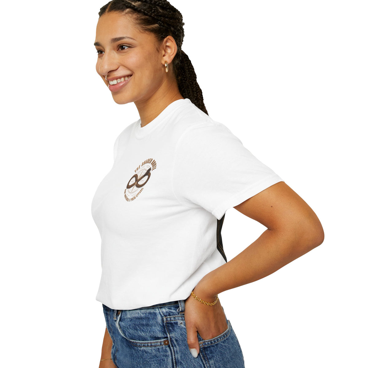 Shared Route Compass T‑Shirt — Vintage Infinity Map Graphic